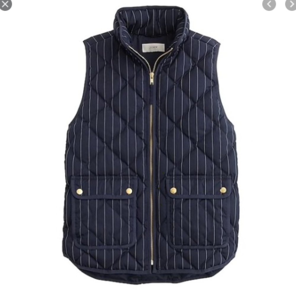 J. Crew Pinstripe Quilted Vest